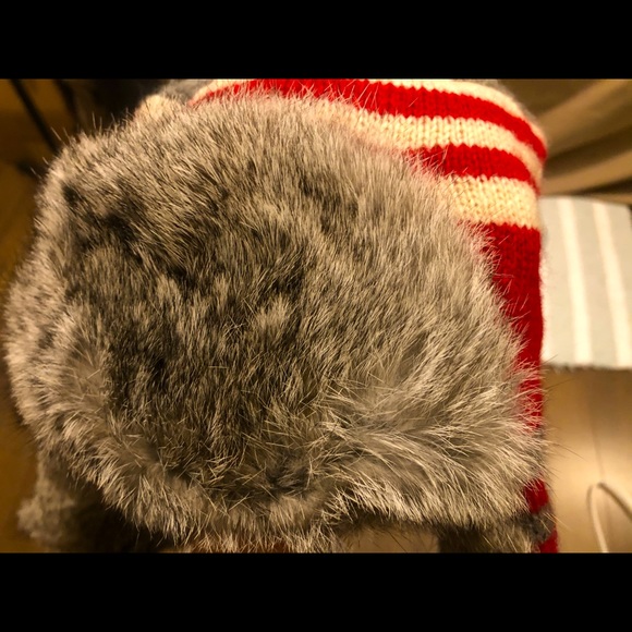 NWOT Paul Leinburd light grey rabbit hat - Picture 4 of 6